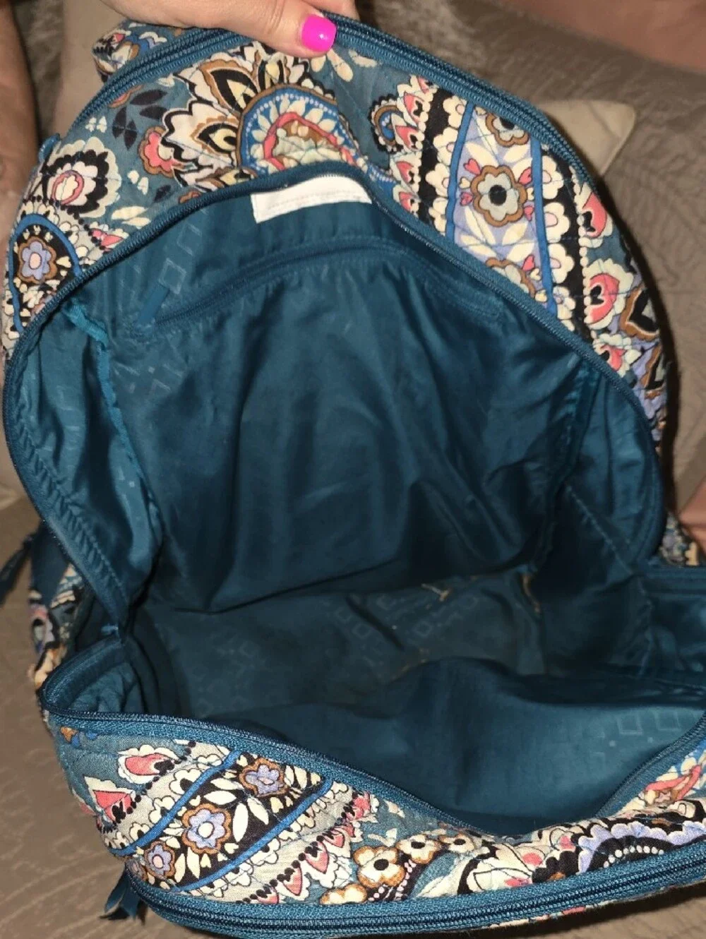 Vera Bradley Haymarket Paisley Back Pack And Cosmetic Bag